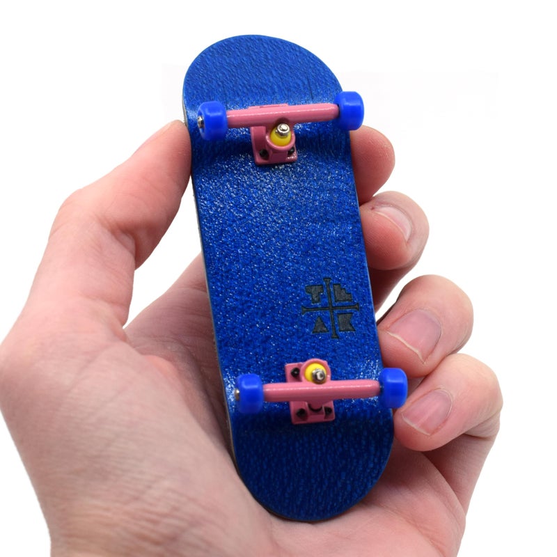 Teak Tuning 32mm Pro Fingerboard Complete - Fully Assembled with Pro Level Components - Pro Shaped Wooden Deck (32x97mm), UltraSpin Bearing Wheels, Prodigy Gen2 Trucks - The Bubble Gum - Image 1
